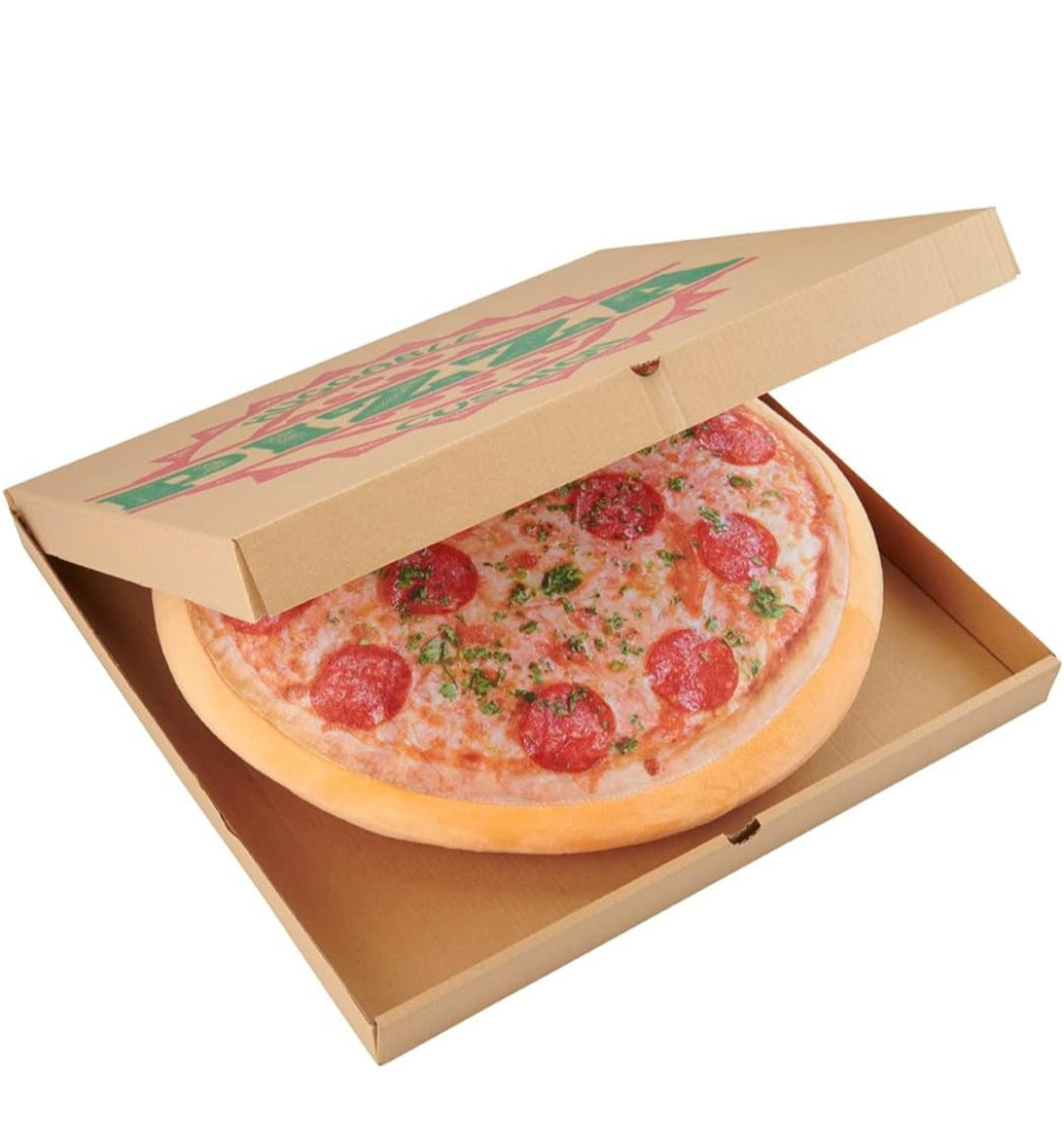 Pizza in Pizzaschachtel - Kissen Pizzakarton Dekokissen Zierkissen 40 cm